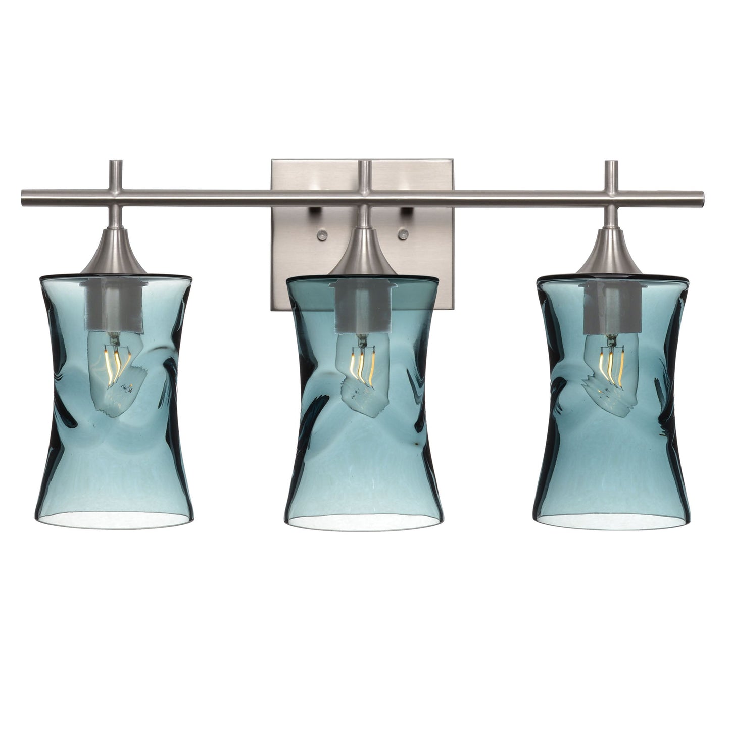 818 3-Light Vanity-Glass-Bicycle Glass Co-Swell-Slate Gray-Brushed Nickel-Bicycle Glass Co