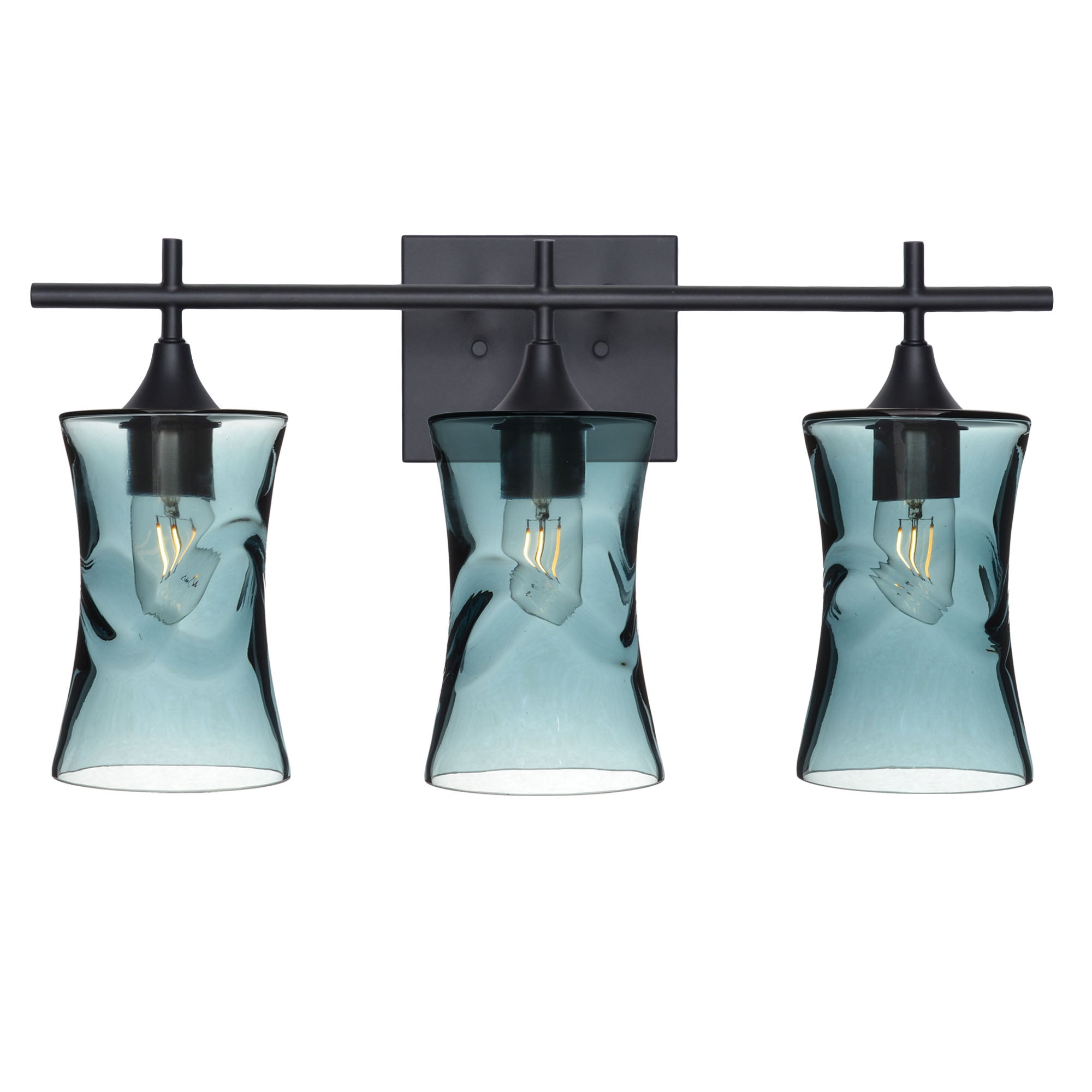 818 3-Light Vanity-Glass-Bicycle Glass Co-Swell-Slate Gray-Matte Black-Bicycle Glass Co