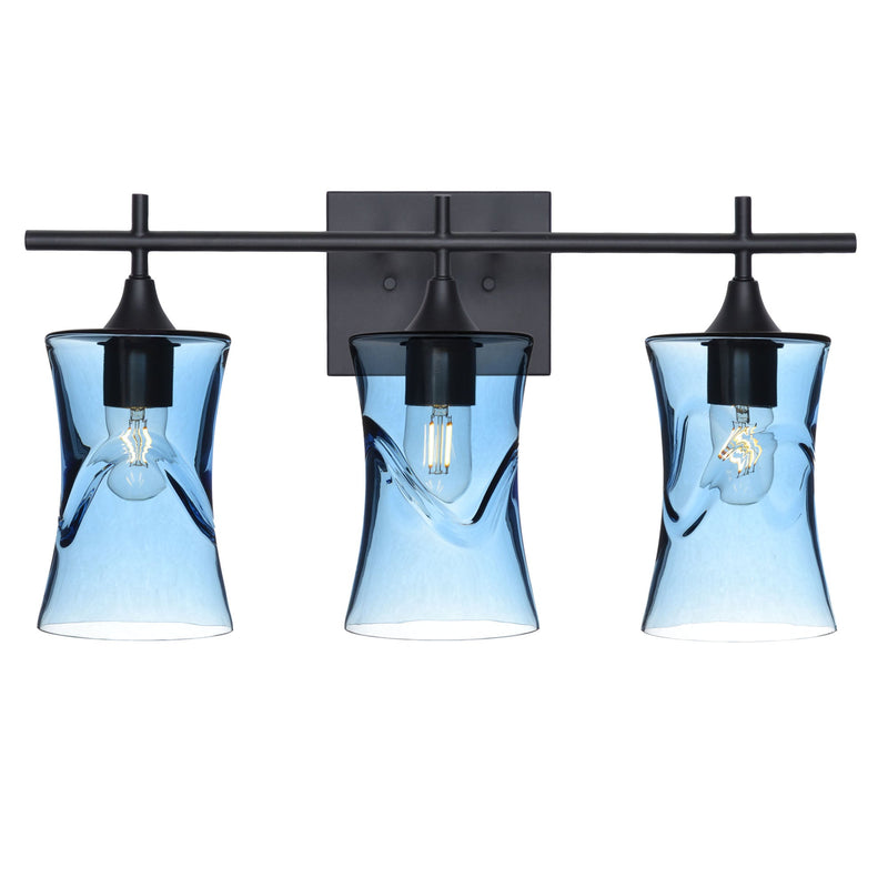 818 3-Light Vanity – Swell / Steel Blue / Matte Black