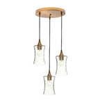 818 3 Pendant Cascade Chandelier-Glass-Bicycle Glass Co-Lunar-Steel Blue-Matte Black - 4ft Cord-Bicycle Glass Co