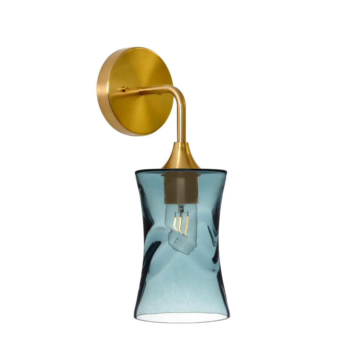 818 3 Pendant Linear Chandelier-Glass-Bicycle Glass Co - Hardware-Polished Brass - 4ft Cord-Swell-Slate Gray-Bicycle Glass Co
