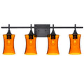 818 4-Light Vanity-Glass-Bicycle Glass Co-Lunar-Golden Amber-Matte Black-Bicycle Glass Co