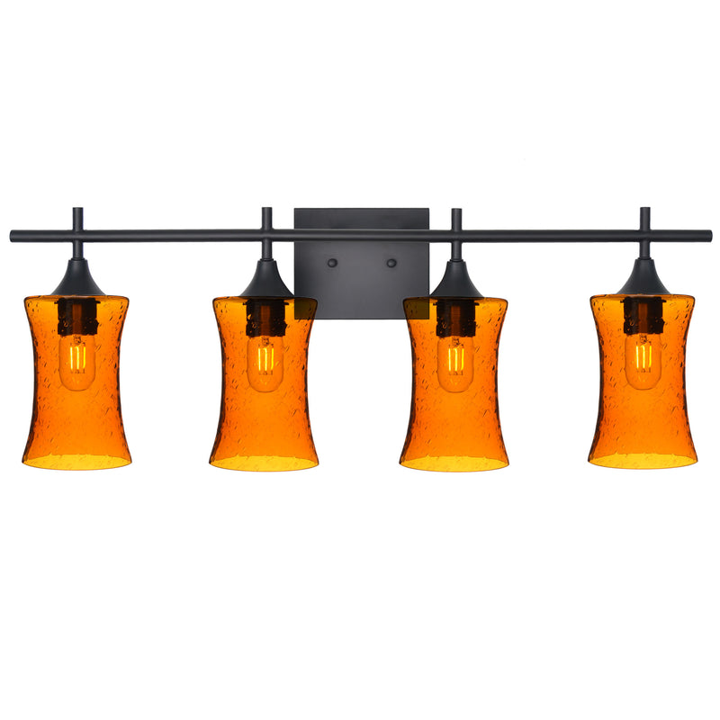 818 4-Light Vanity – Lunar / Golden Amber / Matte Black