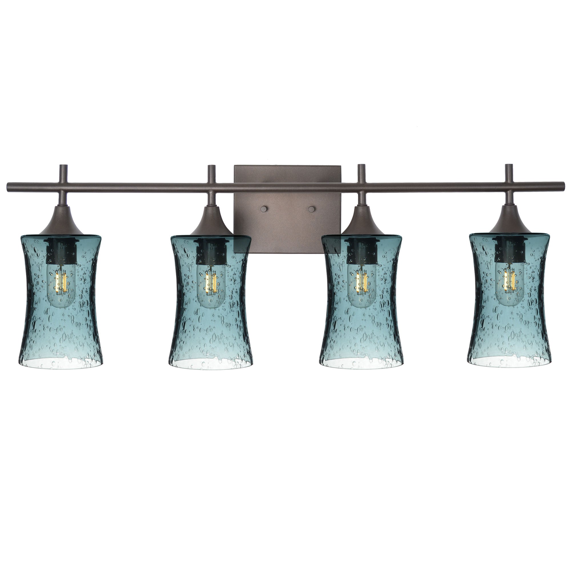 818 4-Light Vanity-Glass-Bicycle Glass Co-Lunar-Slate Gray-Antique Bronze-Bicycle Glass Co