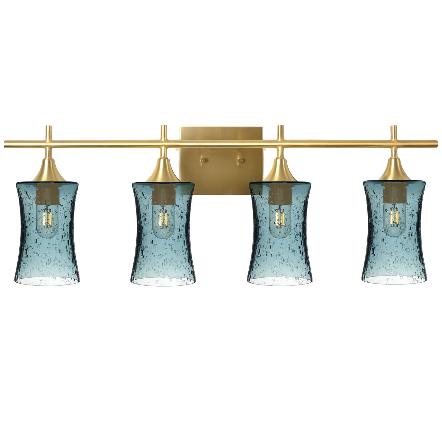 818 4-Light Vanity-Glass-Bicycle Glass Co-Lunar-Slate Gray-Polished Brass-Bicycle Glass Co