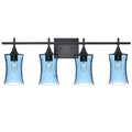 818 4-Light Vanity-Glass-Bicycle Glass Co-Lunar-Steel Blue-Matte Black-Bicycle Glass Co
