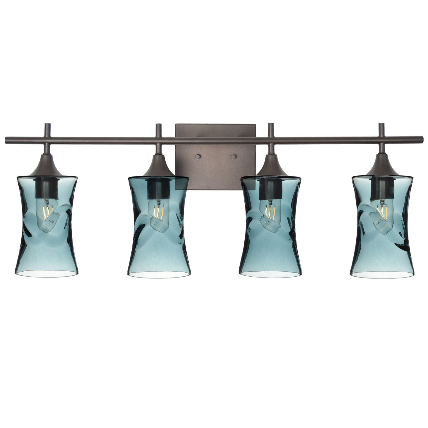818 4-Light Vanity-Glass-Bicycle Glass Co-Swell-Slate Gray-Antique Bronze-Bicycle Glass Co