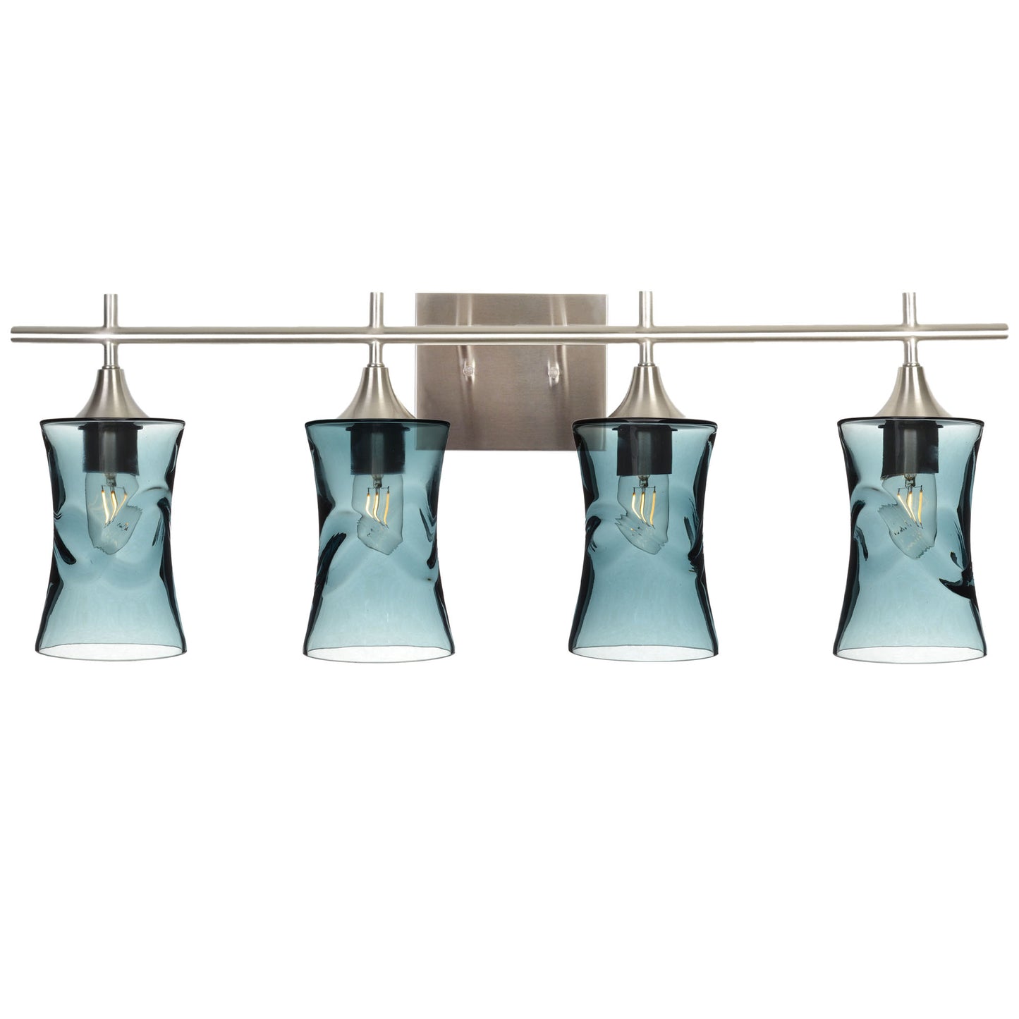 818 4-Light Vanity-Glass-Bicycle Glass Co-Swell-Slate Gray-Brushed Nickel-Bicycle Glass Co