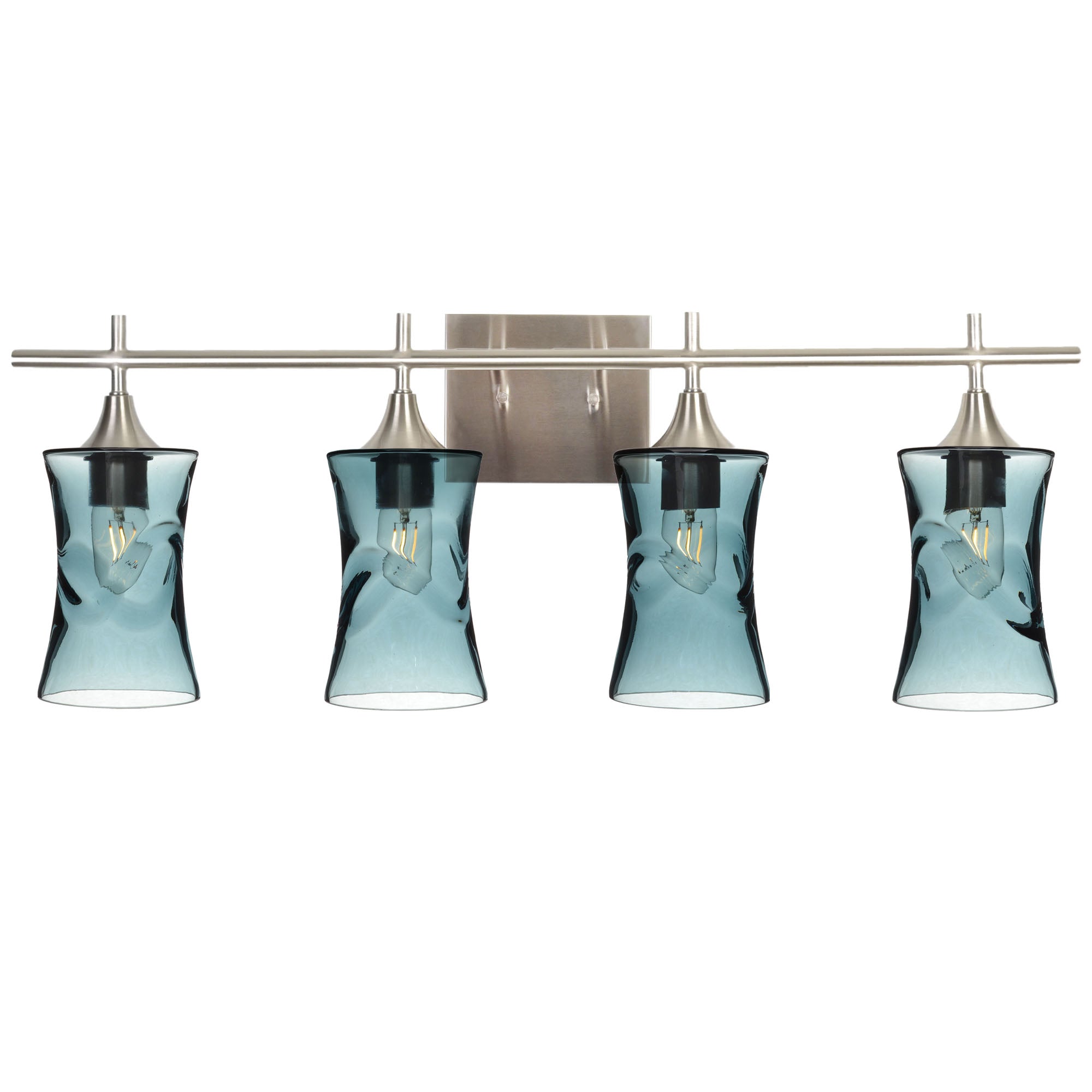 818 4-Light Vanity-Glass-Bicycle Glass Co-Swell-Slate Gray-Brushed Nickel-Bicycle Glass Co