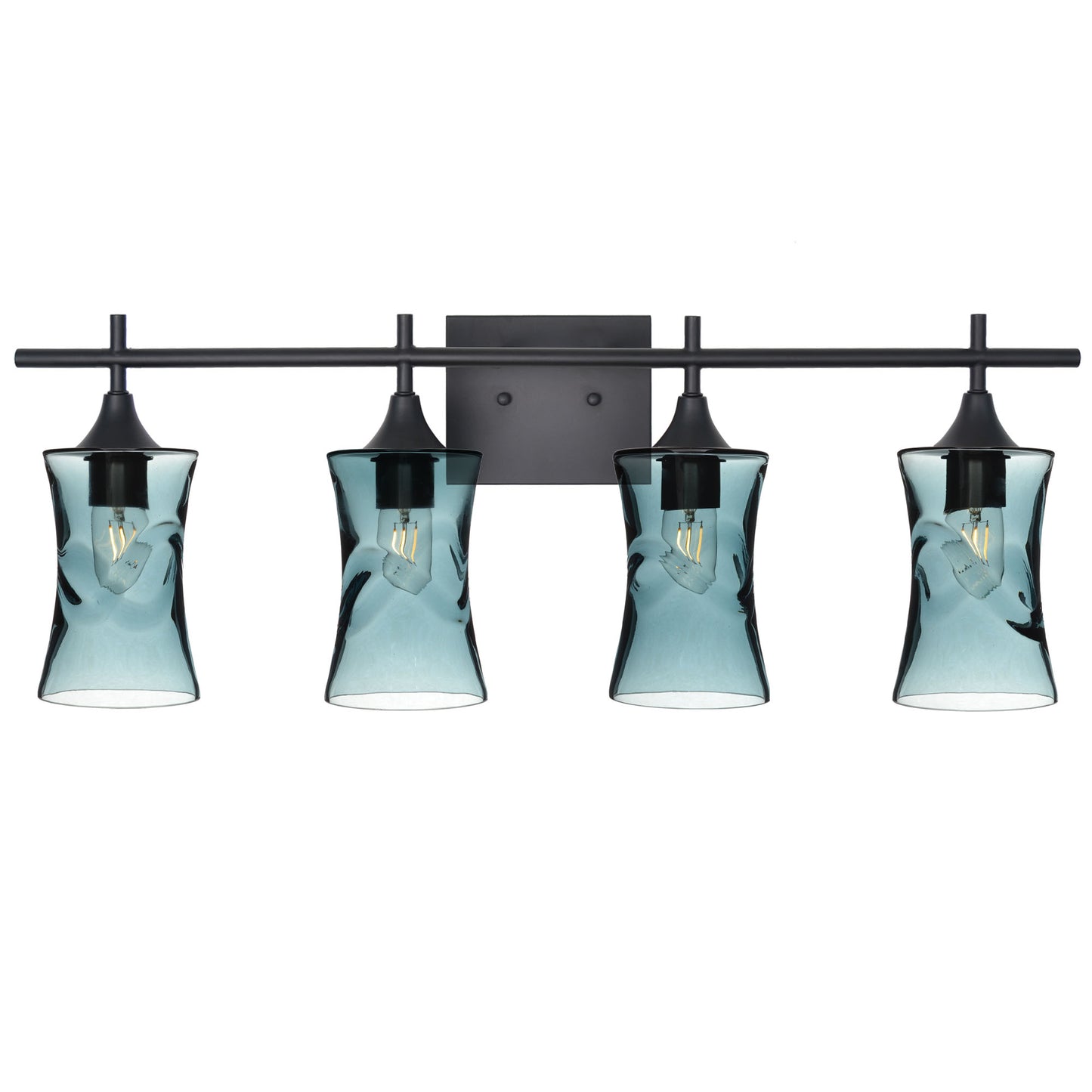 818 4-Light Vanity-Glass-Bicycle Glass Co-Swell-Slate Gray-Matte Black-Bicycle Glass Co