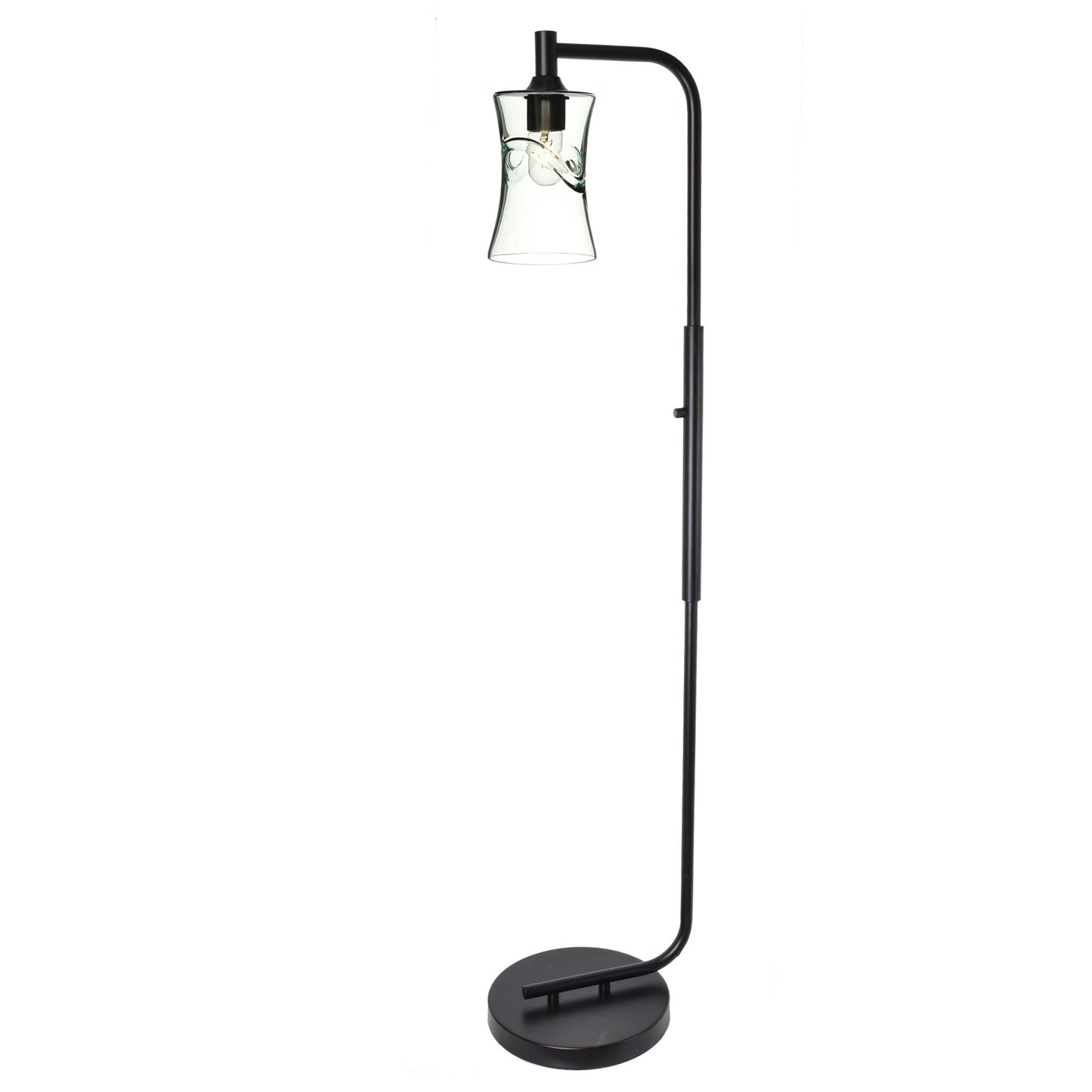 818 Floor Lamp-Glass-Bicycle Glass Co-Lunar-Steel Blue-Brushed Nickel-Bicycle Glass Co