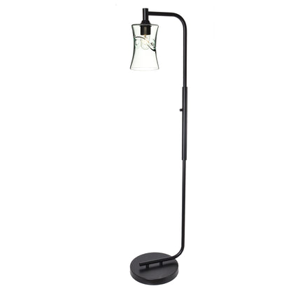 818 Floor Lamp-Glass-Bicycle Glass Co-Lunar-Steel Blue-Brushed Nickel-Bicycle Glass Co