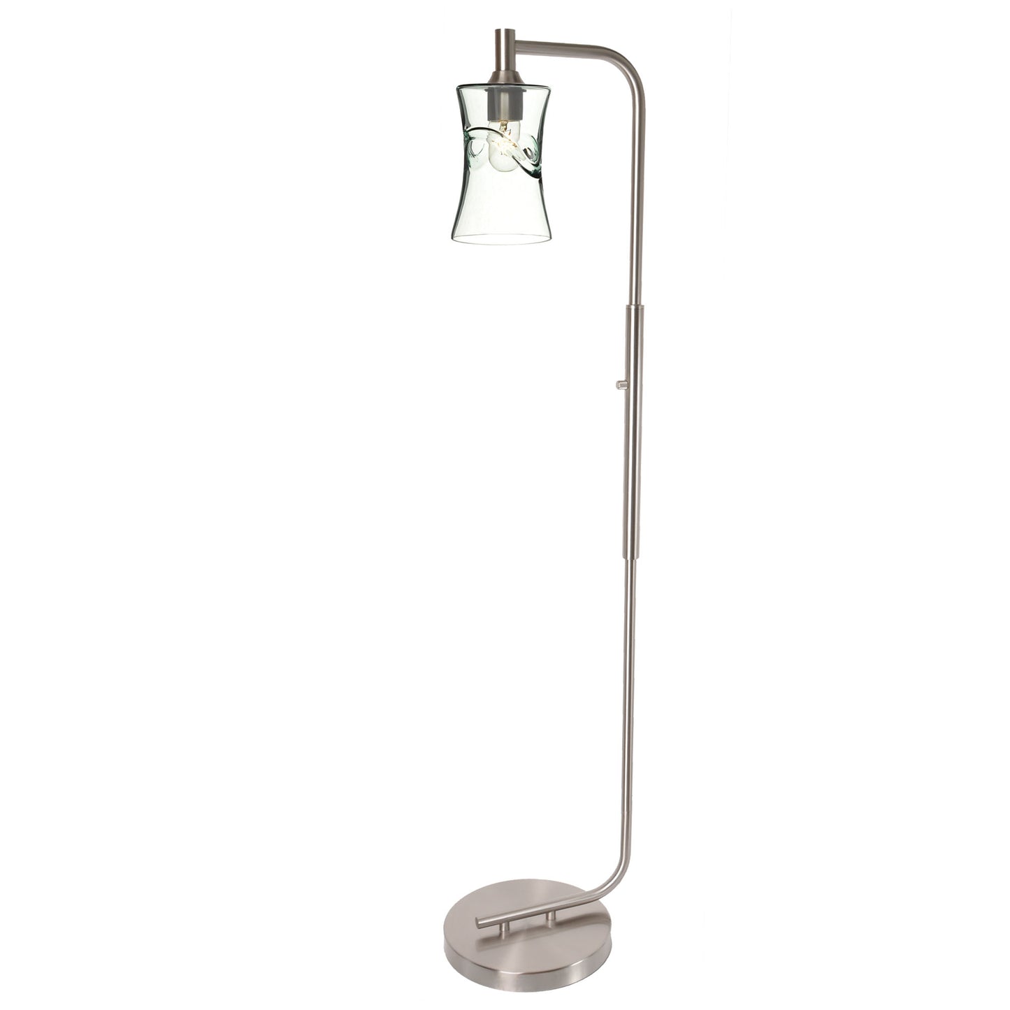 818 Floor Lamp-Glass-Bicycle Glass Co-Lunar-Steel Blue-Brushed Nickel-Bicycle Glass Co