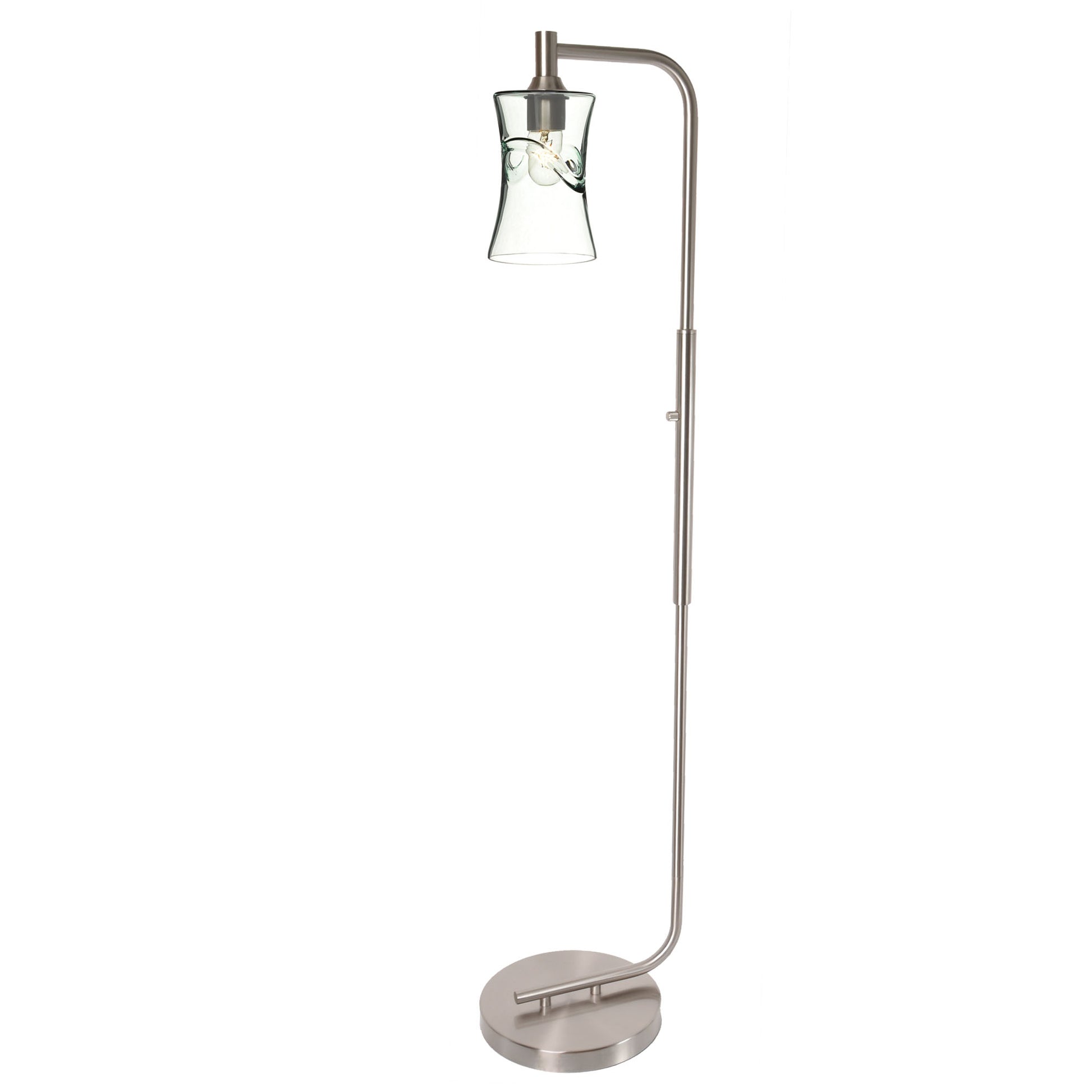 818 Floor Lamp-Glass-Bicycle Glass Co-Lunar-Steel Blue-Brushed Nickel-Bicycle Glass Co