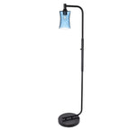 818 Floor Lamp-Glass-Bicycle Glass Co-Lunar-Steel Blue-Brushed Nickel-Bicycle Glass Co