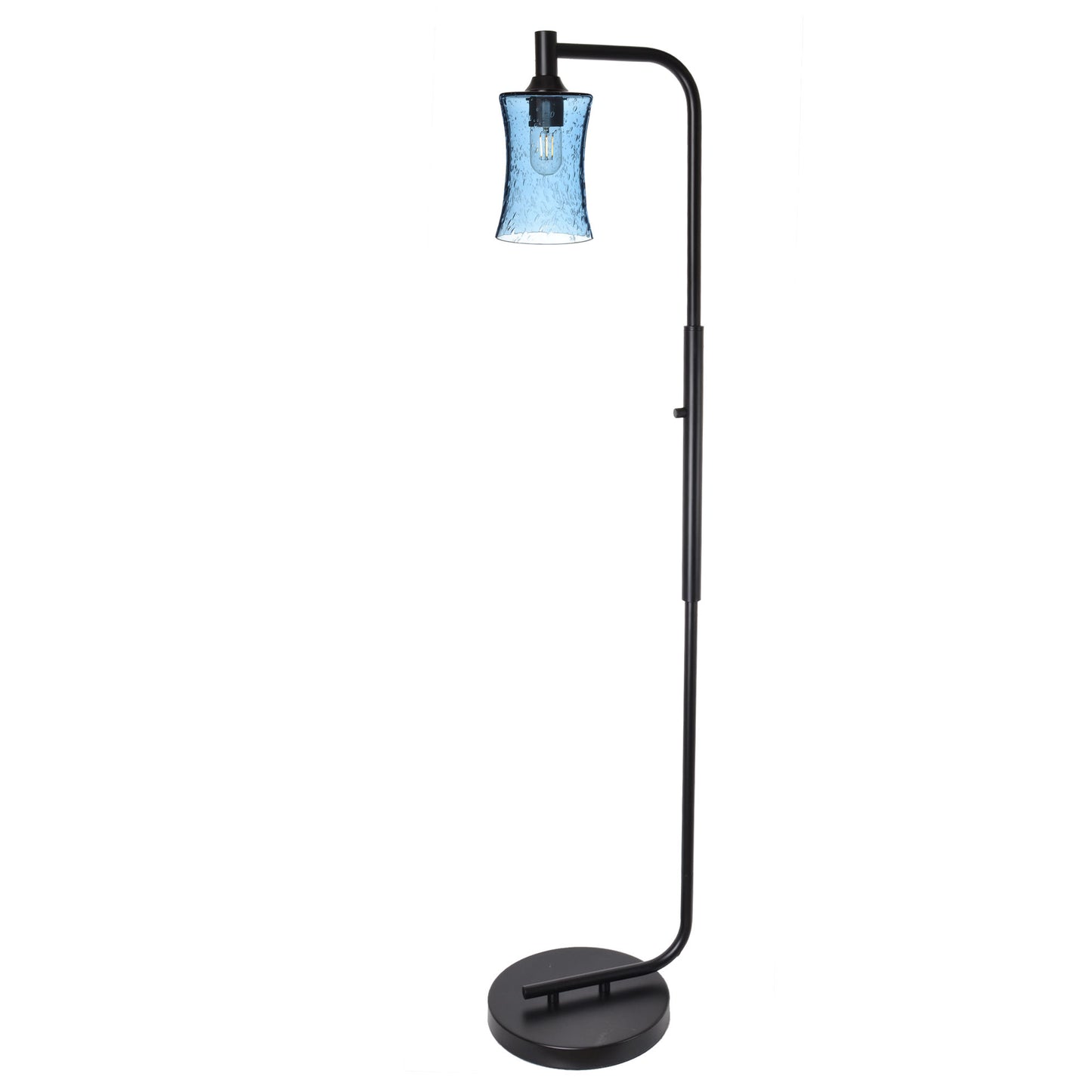 818 Floor Lamp-Glass-Bicycle Glass Co-Lunar-Steel Blue-Brushed Nickel-Bicycle Glass Co
