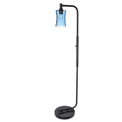 818 Floor Lamp-Glass-Bicycle Glass Co-Lunar-Steel Blue-Brushed Nickel-Bicycle Glass Co