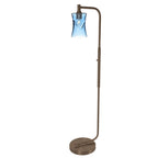 818 Floor Lamp-Glass-Bicycle Glass Co-Lunar-Steel Blue-Brushed Nickel-Bicycle Glass Co