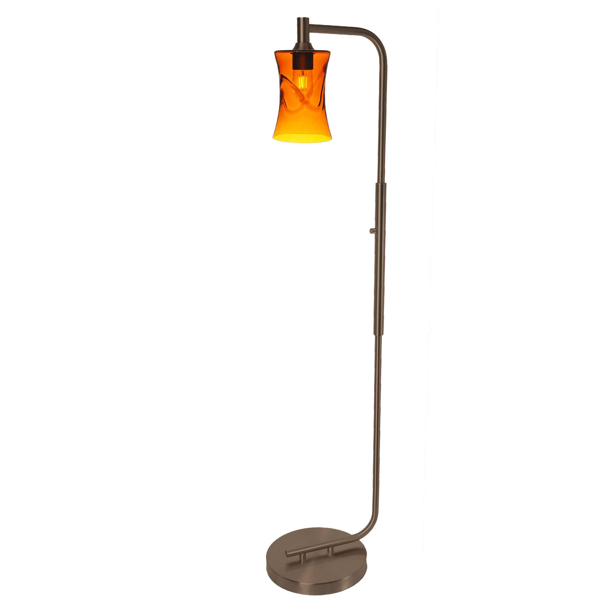 818 Floor Lamp-Glass-Bicycle Glass Co-Lunar-Steel Blue-Brushed Nickel-Bicycle Glass Co