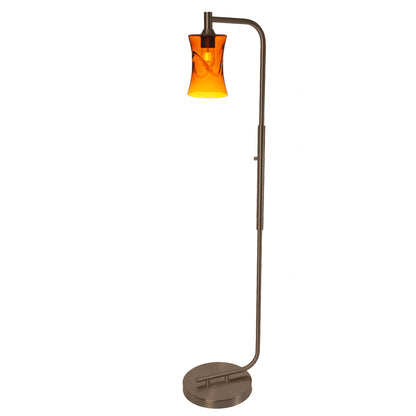 818 Floor Lamp-Glass-Bicycle Glass Co-Lunar-Steel Blue-Brushed Nickel-Bicycle Glass Co
