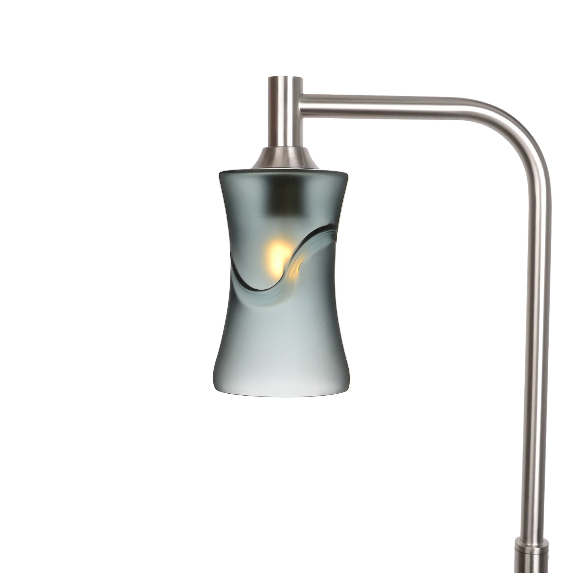 818 Floor Lamp-Glass-Bicycle Glass Co-Glacial-Slate Gray-Brushed Nickel-Bicycle Glass Co
