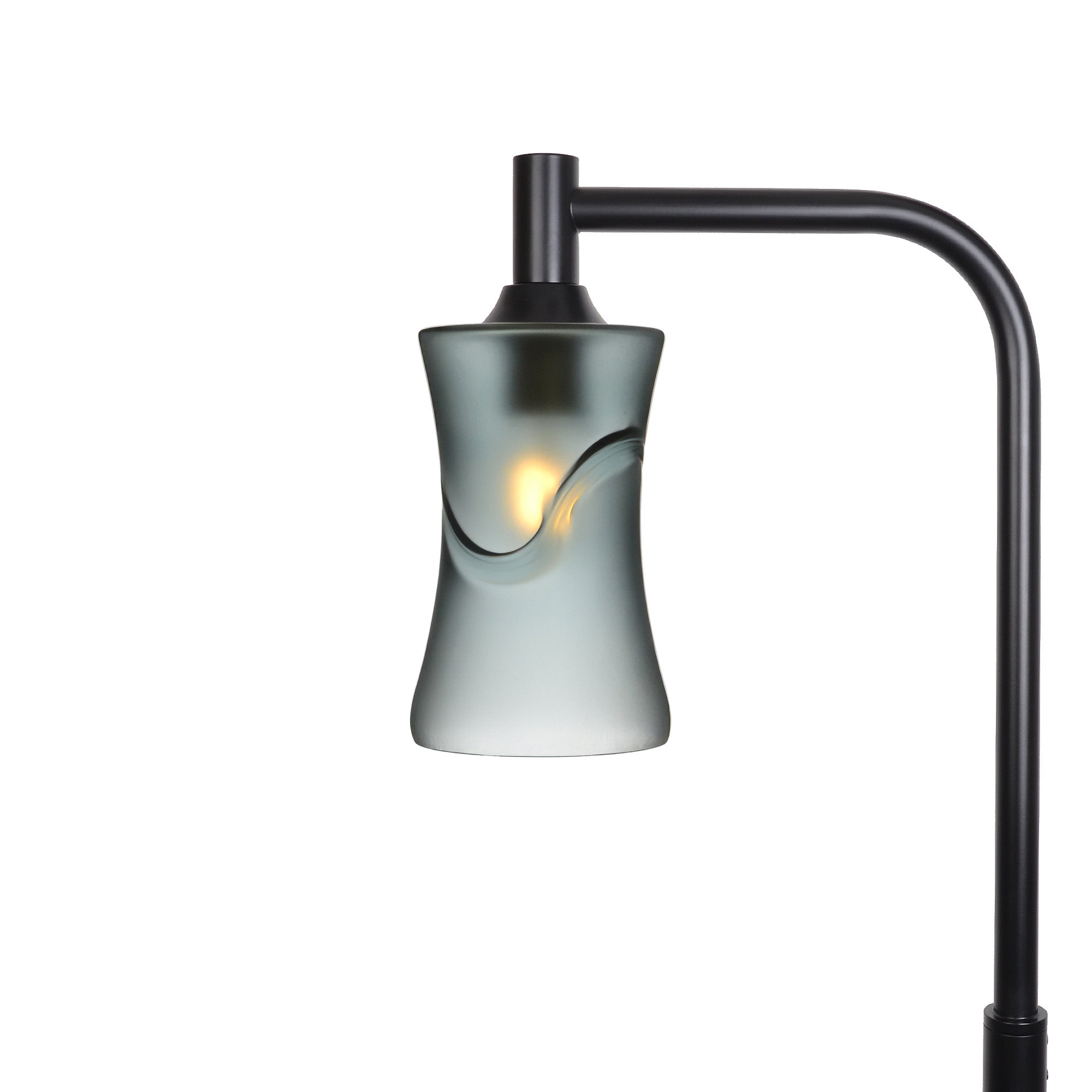818 Floor Lamp-Glass-Bicycle Glass Co-Glacial-Slate Gray-Matte Black-Bicycle Glass Co