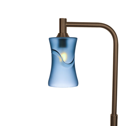 818 Floor Lamp-Glass-Bicycle Glass Co-Glacial-Steel Blue-Antique Bronze-Bicycle Glass Co