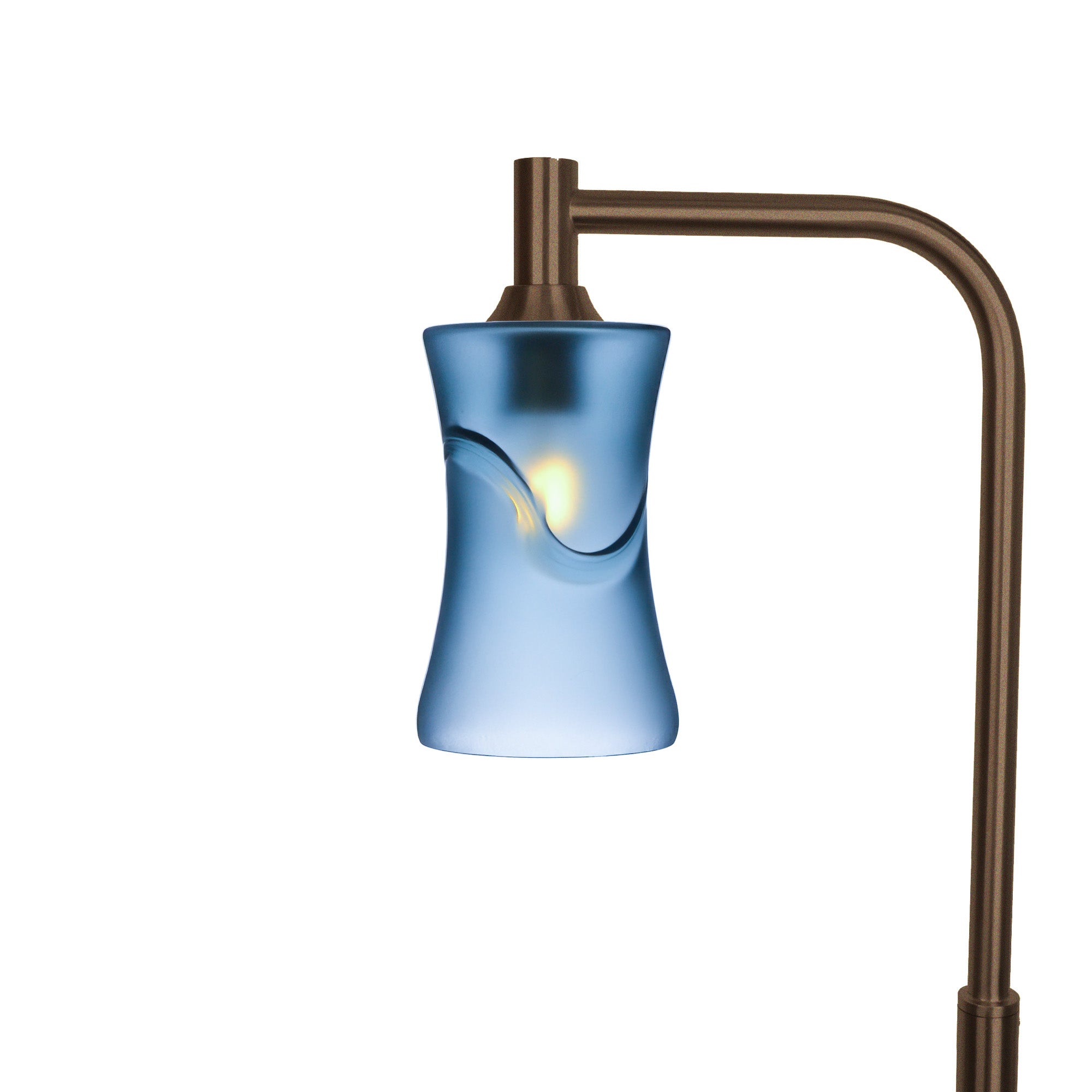 818 Floor Lamp-Glass-Bicycle Glass Co-Glacial-Steel Blue-Antique Bronze-Bicycle Glass Co