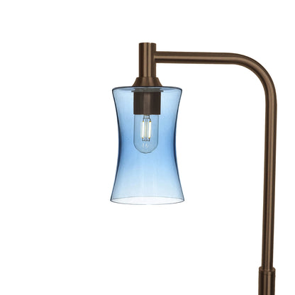 818 Floor Lamp-Glass-Bicycle Glass Co-Lucent-Steel Blue-Antique Bronze-Bicycle Glass Co