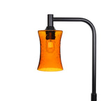818 Floor Lamp-Glass-Bicycle Glass Co-Lunar-Golden Amber-Matte Black-Bicycle Glass Co