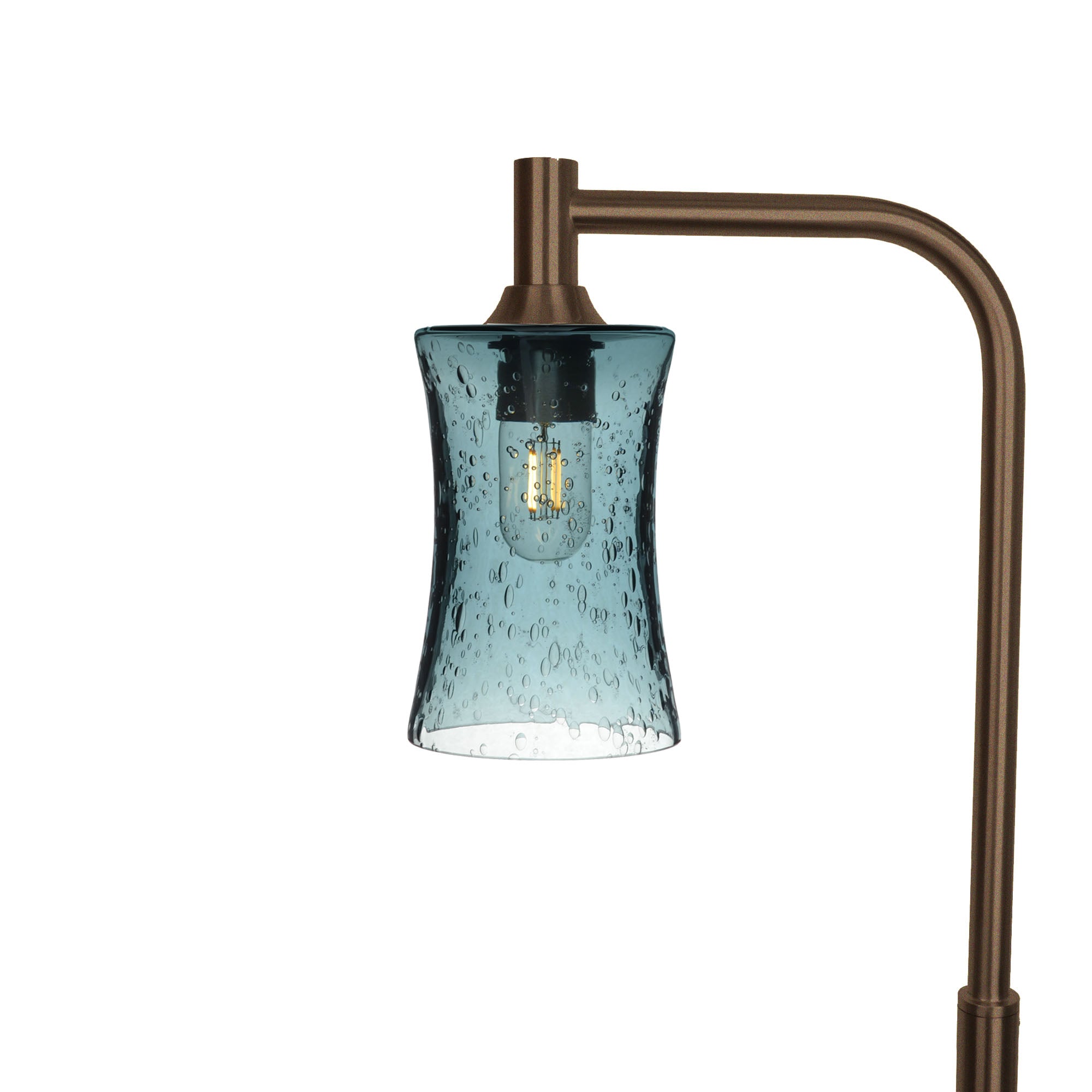 818 Floor Lamp-Glass-Bicycle Glass Co-Lunar-Slate Gray-Antique Bronze-Bicycle Glass Co