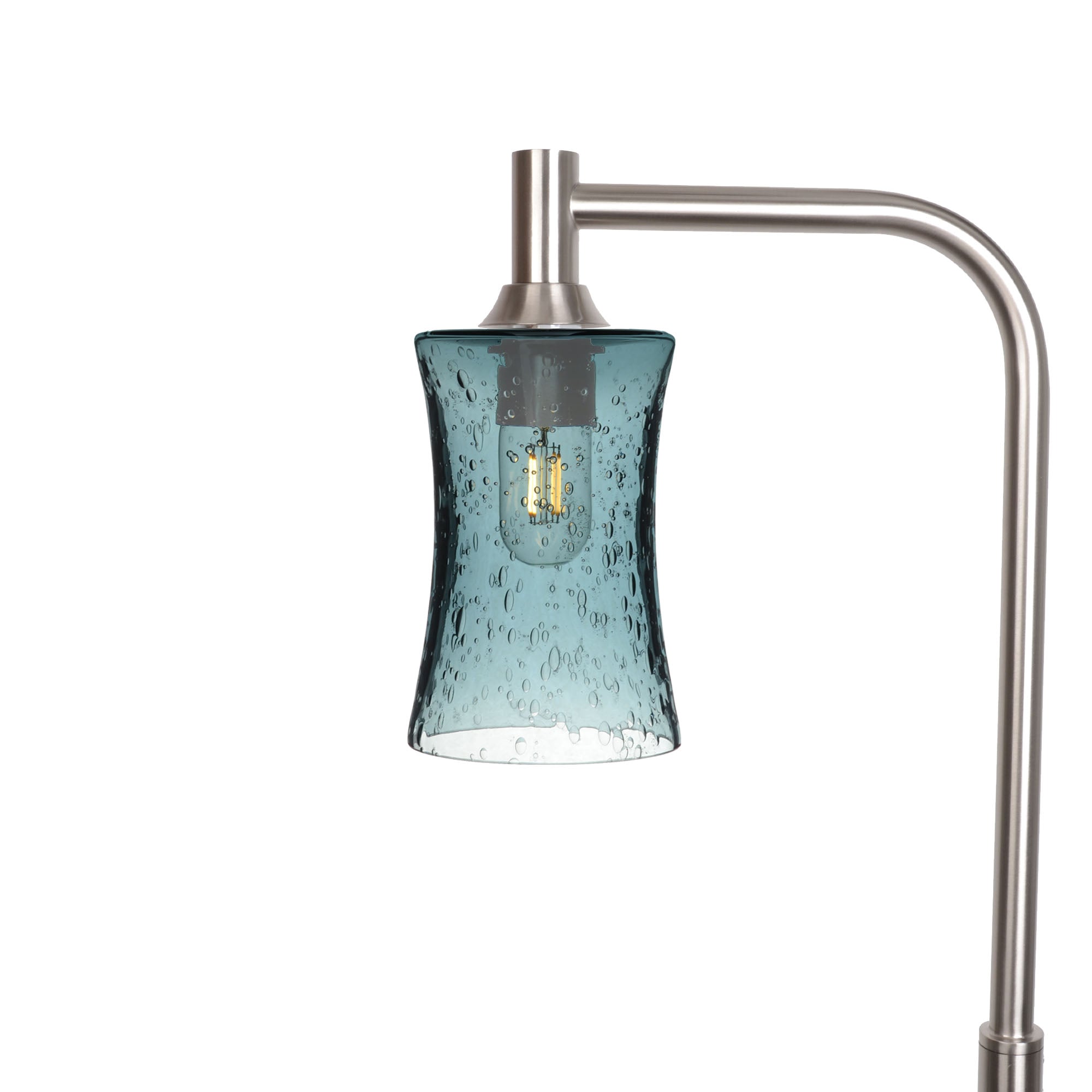 818 Floor Lamp-Glass-Bicycle Glass Co-Lunar-Slate Gray-Brushed Nickel-Bicycle Glass Co