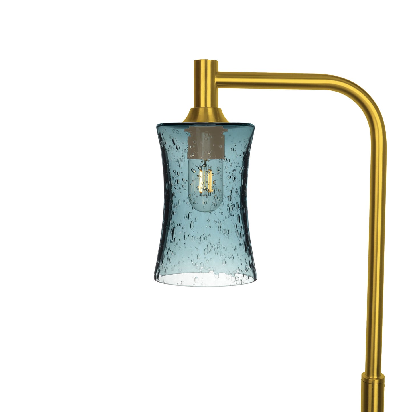 818 Floor Lamp-Glass-Bicycle Glass Co-Lunar-Slate Gray-Polished Brass-Bicycle Glass Co