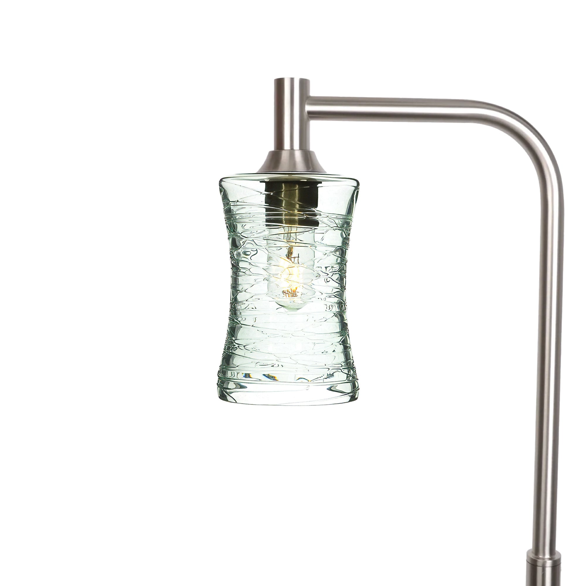 818 Floor Lamp-Glass-Bicycle Glass Co-Spun-Eco Clear-Brushed Nickel-Bicycle Glass Co