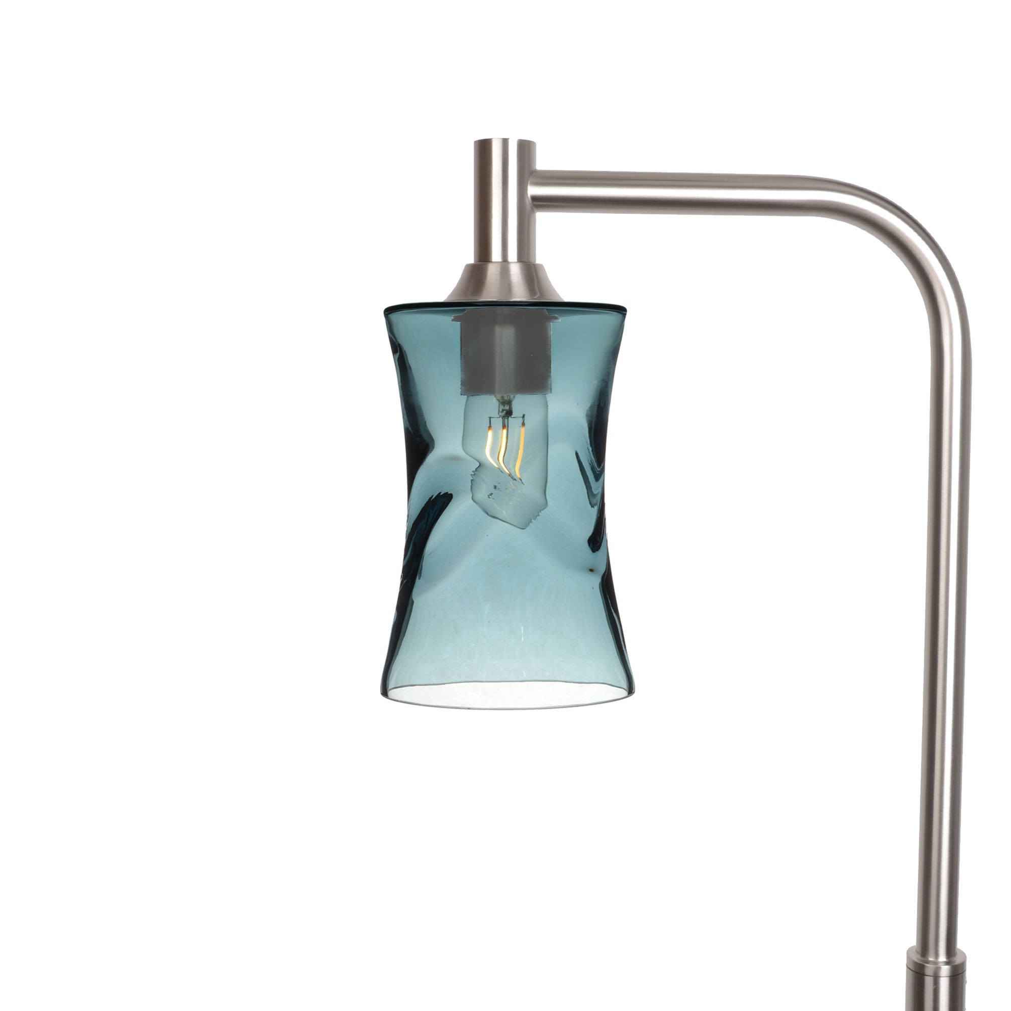 818 Floor Lamp-Glass-Bicycle Glass Co-Swell-Slate Gray-Brushed Nickel-Bicycle Glass Co