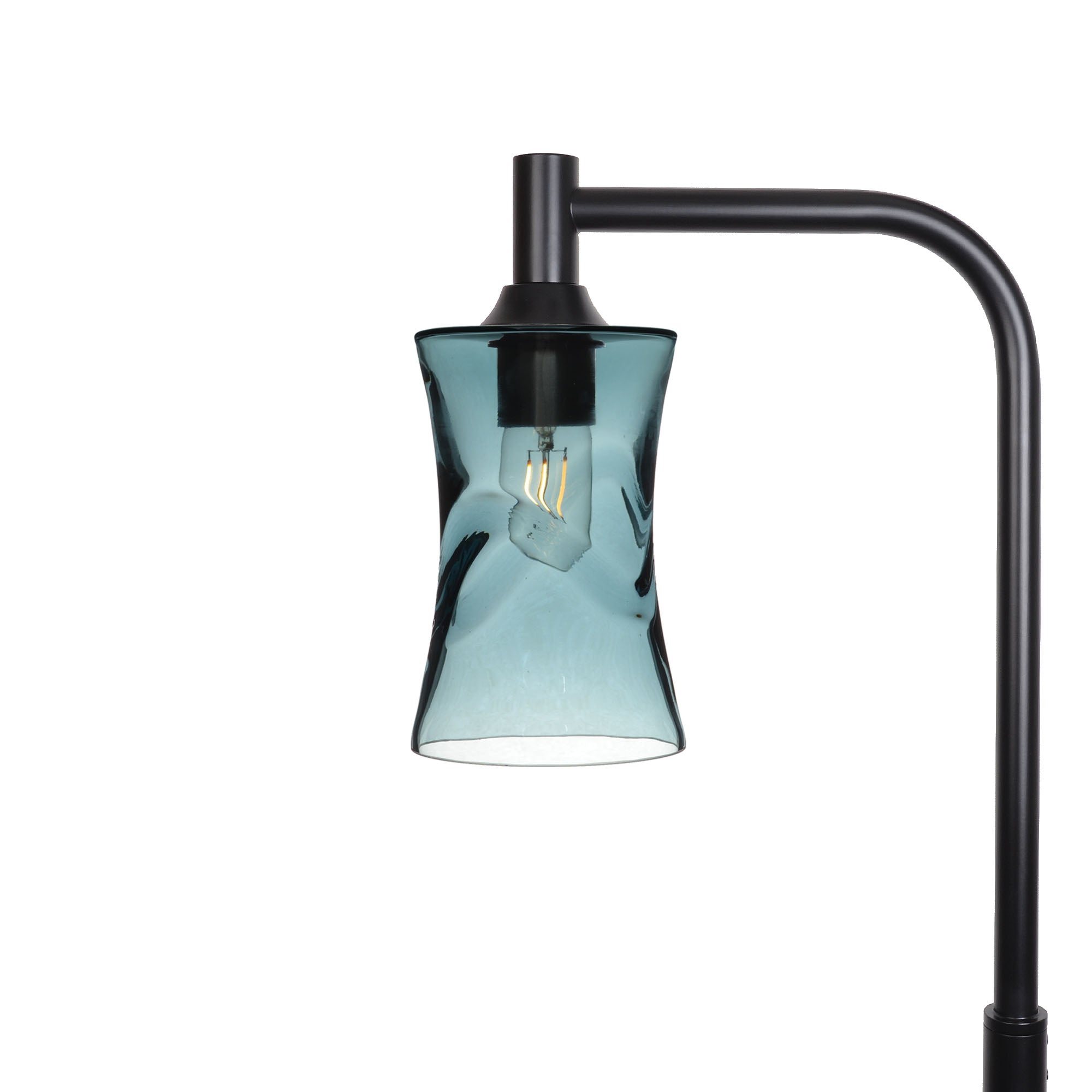 818 Floor Lamp-Glass-Bicycle Glass Co-Swell-Slate Gray-Matte Black-Bicycle Glass Co
