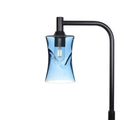 818 Floor Lamp-Glass-Bicycle Glass Co-Swell-Steel Blue-Matte Black-Bicycle Glass Co