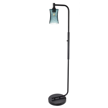 818 Floor Lamp-Glass-Bicycle Glass Co-Lunar-Steel Blue-Brushed Nickel-Bicycle Glass Co
