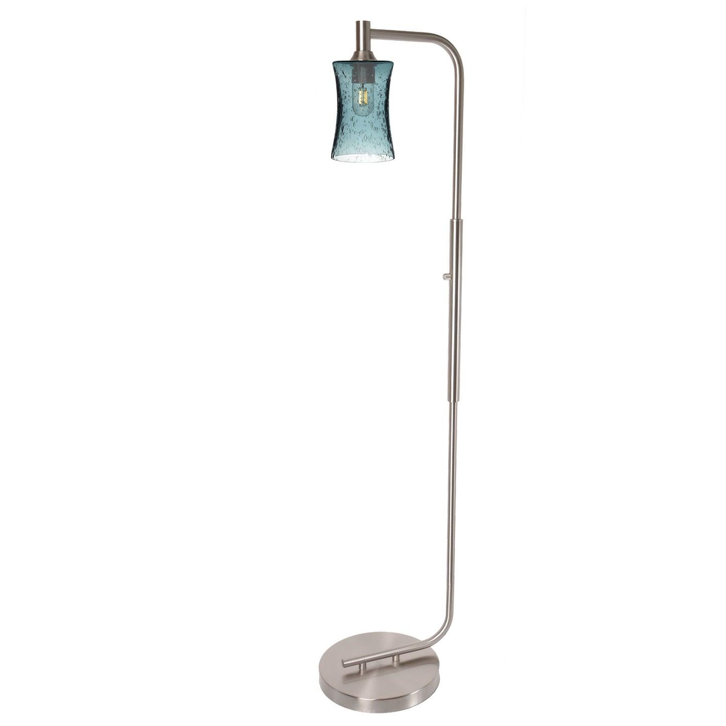 818 Floor Lamp-Glass-Bicycle Glass Co-Lunar-Steel Blue-Brushed Nickel-Bicycle Glass Co
