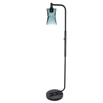 818 Floor Lamp-Glass-Bicycle Glass Co-Lunar-Steel Blue-Brushed Nickel-Bicycle Glass Co