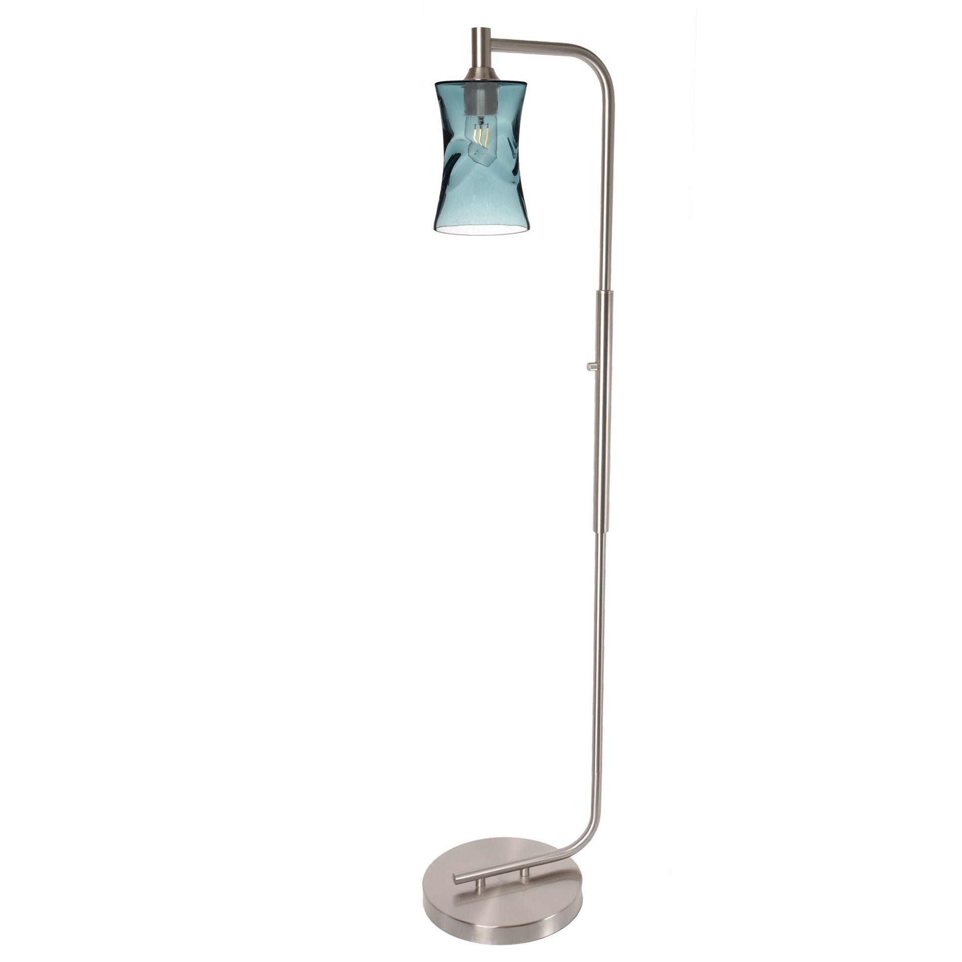 818 Floor Lamp-Glass-Bicycle Glass Co-Lunar-Steel Blue-Brushed Nickel-Bicycle Glass Co