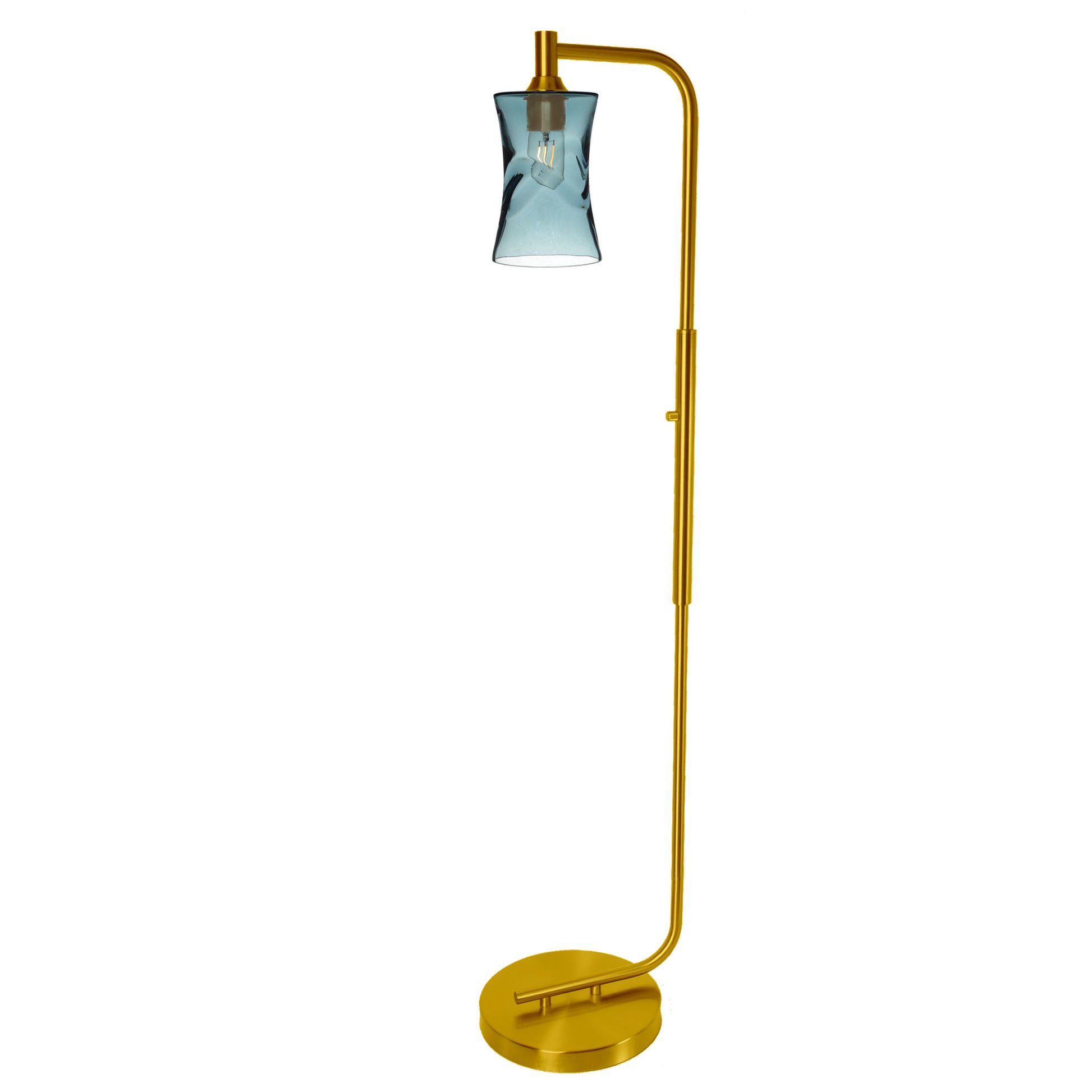 818 Floor Lamp-Glass-Bicycle Glass Co-Lunar-Steel Blue-Brushed Nickel-Bicycle Glass Co