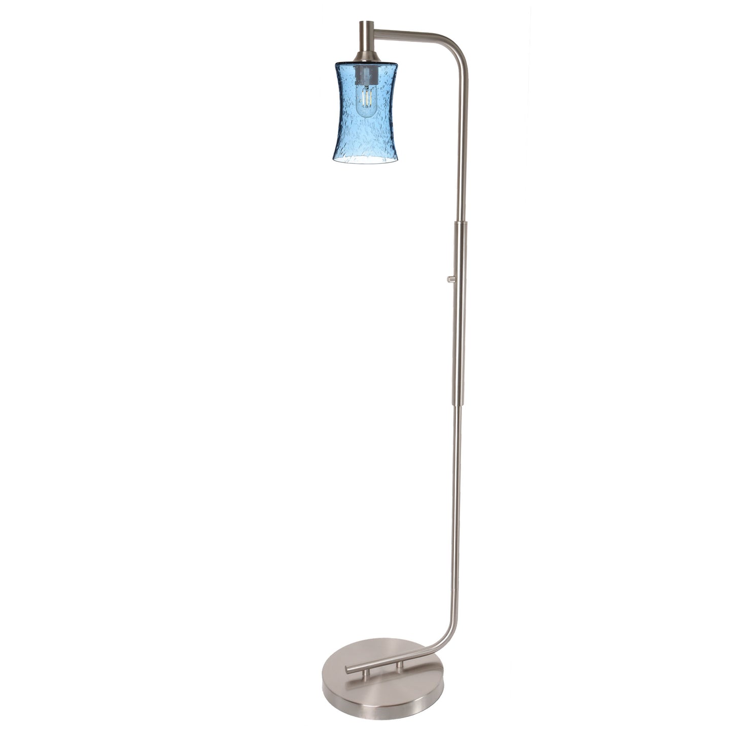 818 Floor Lamp-Glass-Bicycle Glass Co-Lunar-Steel Blue-Brushed Nickel-Bicycle Glass Co