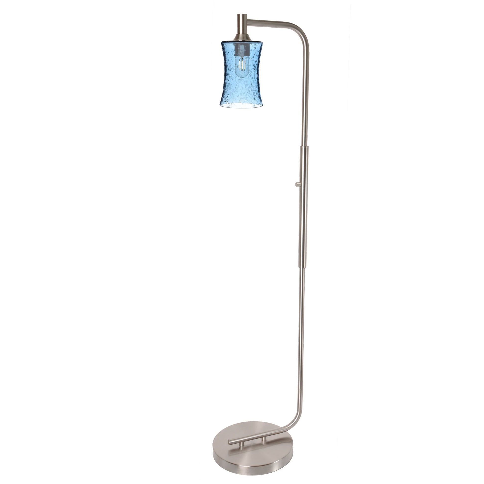 818 Floor Lamp-Glass-Bicycle Glass Co-Lunar-Steel Blue-Brushed Nickel-Bicycle Glass Co
