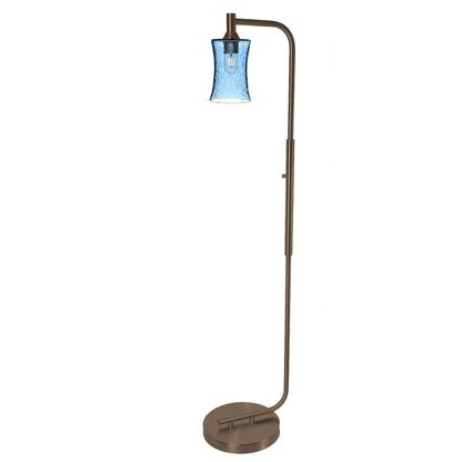 818 Floor Lamp-Glass-Bicycle Glass Co-Lunar-Steel Blue-Brushed Nickel-Bicycle Glass Co