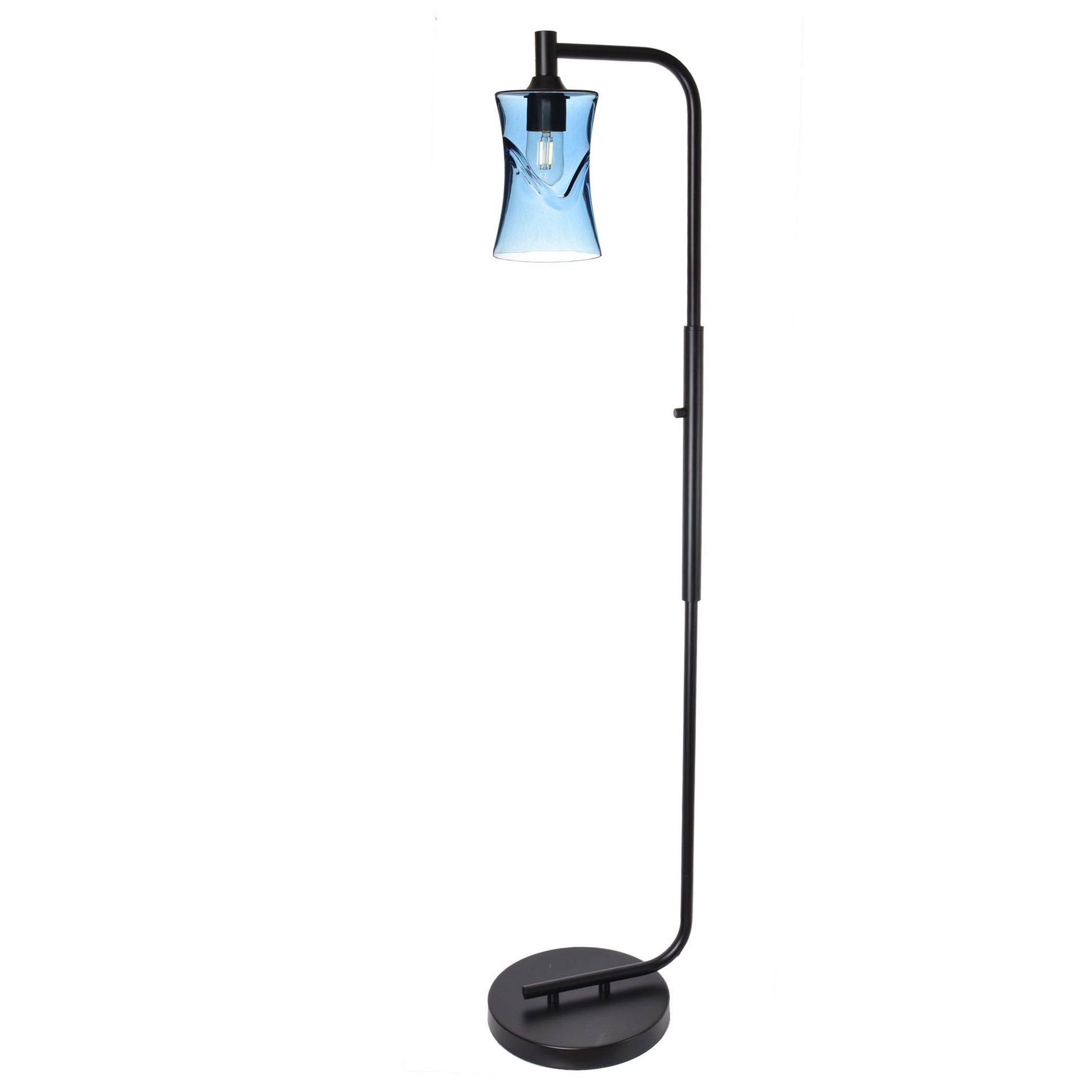 818 Floor Lamp-Glass-Bicycle Glass Co-Lunar-Steel Blue-Brushed Nickel-Bicycle Glass Co