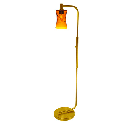 818 Floor Lamp-Glass-Bicycle Glass Co-Lunar-Steel Blue-Brushed Nickel-Bicycle Glass Co