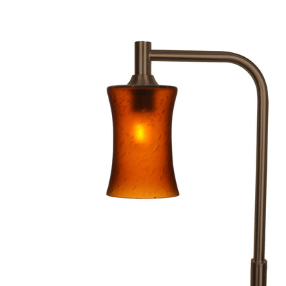 818 Floor Lamp-Glass-Bicycle Glass Co-Celestial-Golden Amber-Antique Bronze-Bicycle Glass Co