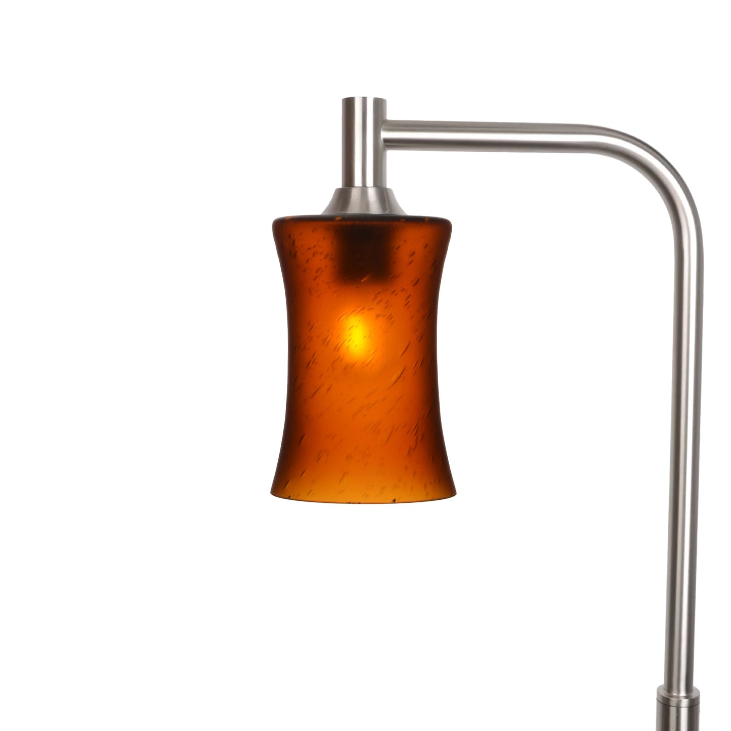 818 Floor Lamp-Glass-Bicycle Glass Co-Celestial-Golden Amber-Brushed Nickel-Bicycle Glass Co