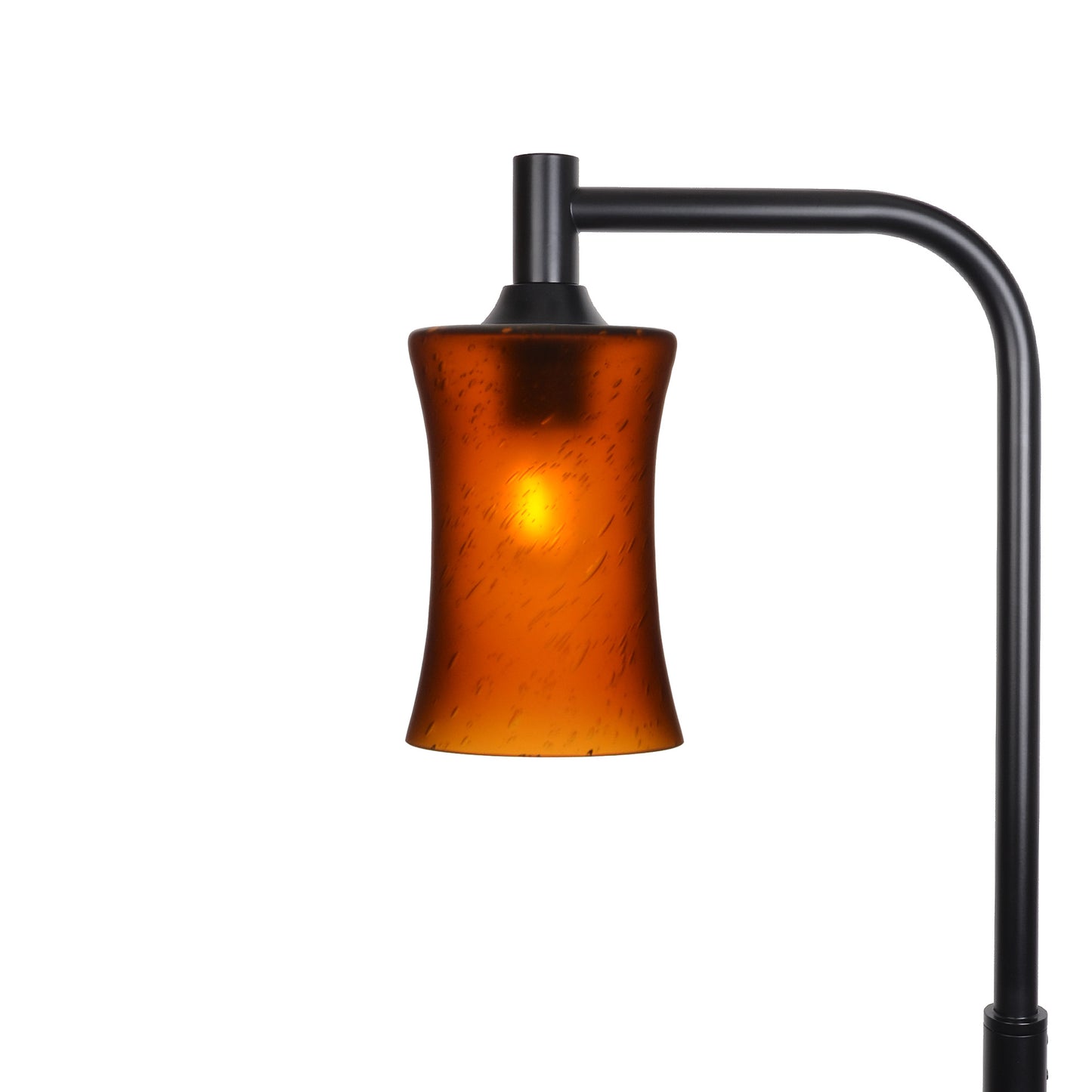 818 Floor Lamp-Glass-Bicycle Glass Co-Celestial-Golden Amber-Matte Black-Bicycle Glass Co